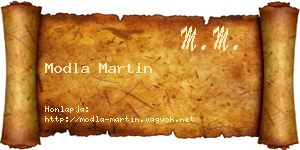 Modla Martin névjegykártya
